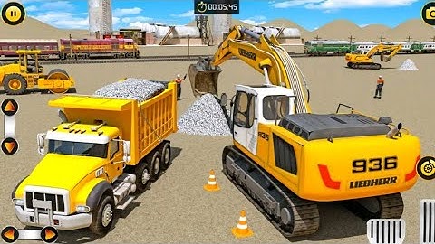 Train Track Builder Simulator - Mega JCB Machines Construction - Android Gameplay