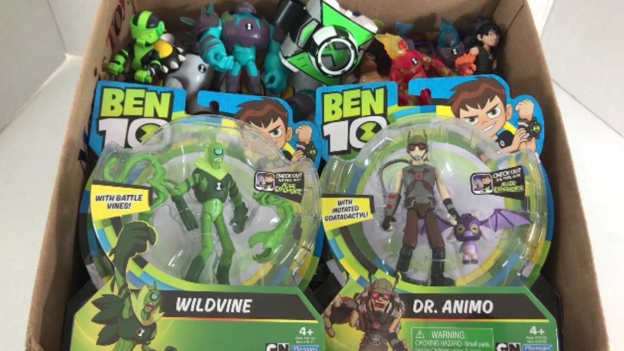 Ben 10 Figures Wildvine Dr. Animo Shock Rock Heatblast Four Arms Ben 10 ...