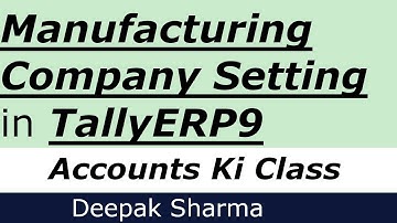 How we can Do Settings for Manufacturing Company in TallyERP9 in Hindi