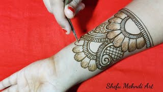 Full hand beautiful shaded arabic mehndi design