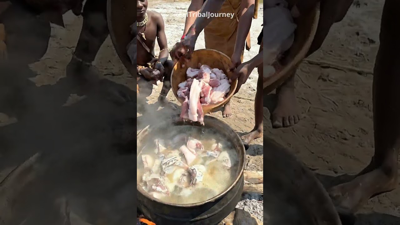 They Cook a Giant Python! Hadzabe Camp Feast 