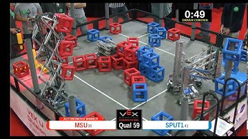 2015 VEXU Q59 - MSU vs SPUT1 - 25 to 18-Division Div-VEX U-VEX Worlds 2015