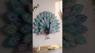 DIY Luxury Paper Peacock | Easy Peacock Wall Decor| #diypapercraft #viral #shorts #diy #wall
