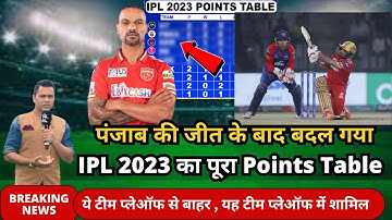 IPL 2023 Today Points Table | DC vs PBKS After Match Points Table | Ipl 2023 Points Table