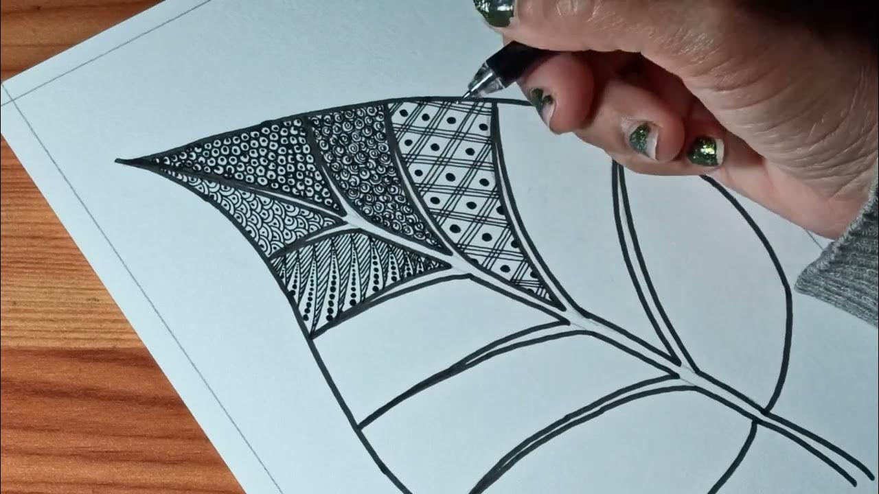 How to draw a leaf mandala | Leaf mandala design for beginners | #