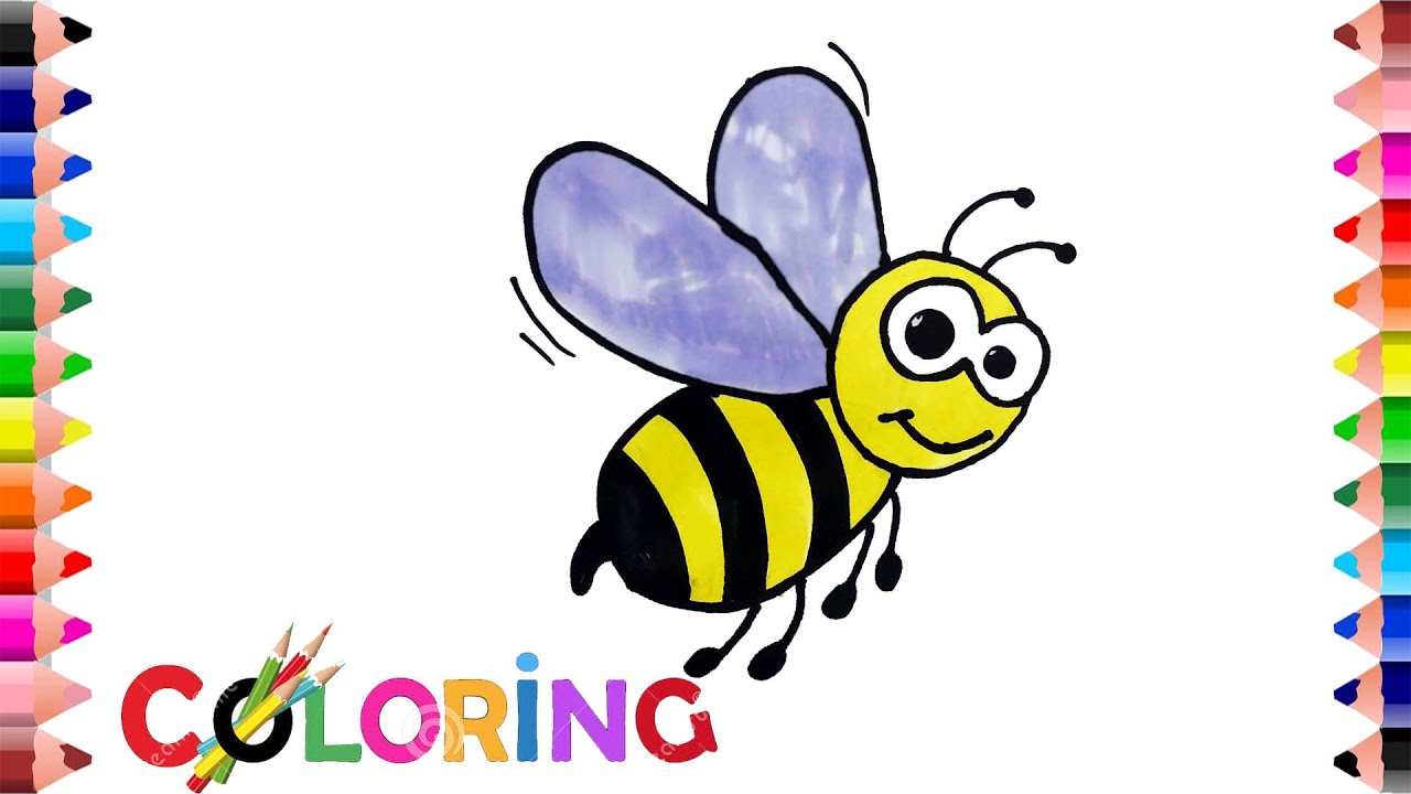 coloring book for kids. cute bee 12624860 Vector Art at Vecteezy