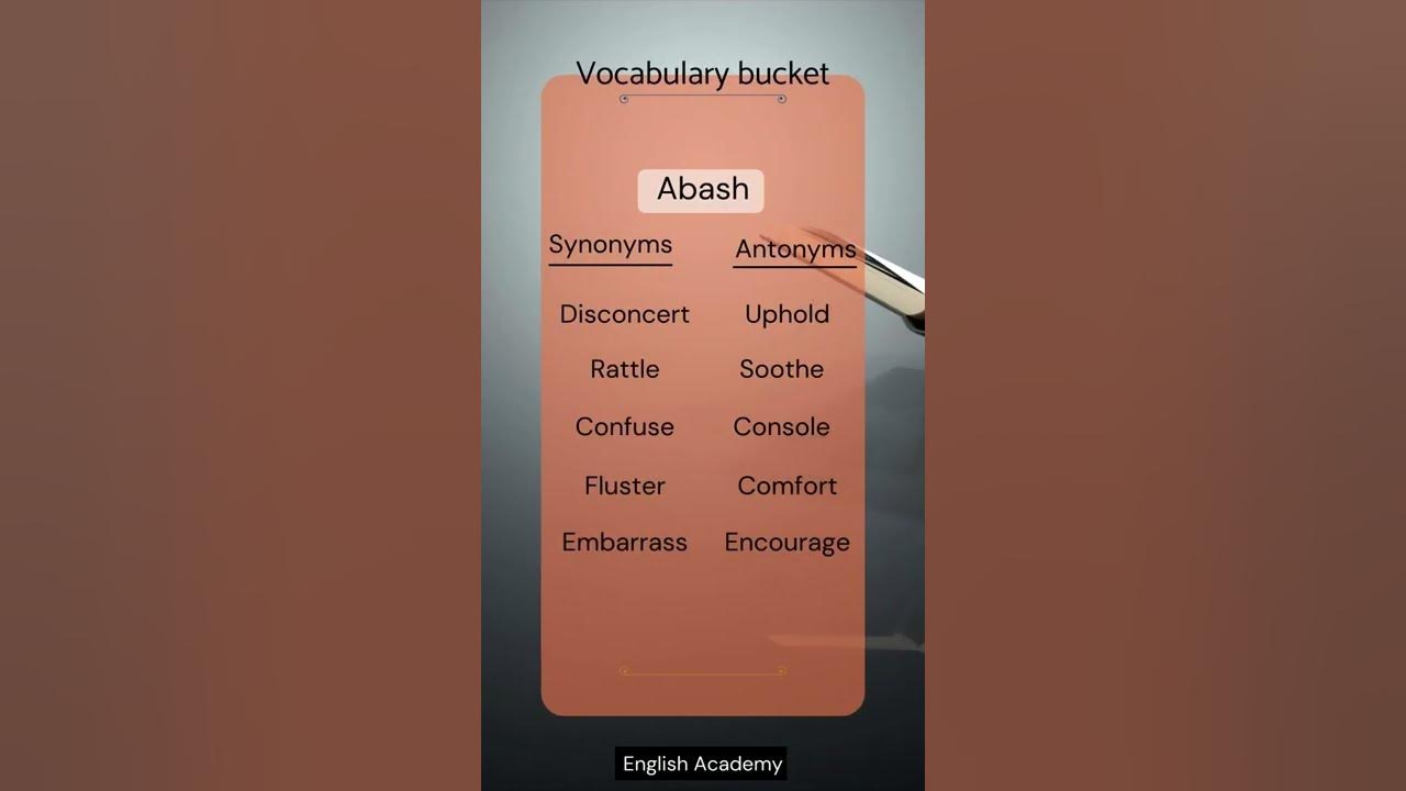 Vocabulary Bucket Synonyms and Antonyms shorts YouTube