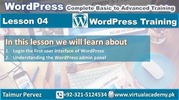 WordPress basic to advance training 2016 | first user interface | WordPress Admin Panel | Lesson 04