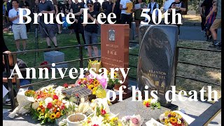 Bruce Lee 50th Anniversary of his death, July 20, 2023, Lakeview Cemetery, Seattle, Wa. USA