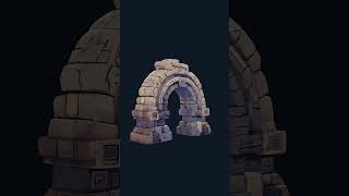 Stylized Stone Archway 3D Model - Game-Ready Fantasy Ruin Gate #DailyAssets