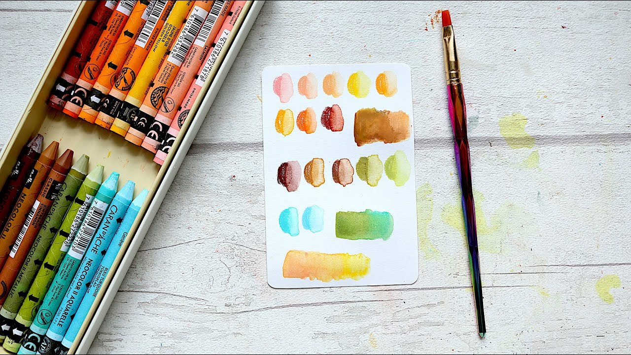 Caran d'Ache Neocolor II [watersoluble] Crayons | Swatches + Mixing -  YouTube