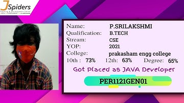 CONGRATULATIONS P SRILAKSHMI PLACED AS JAVA DEVELOPER