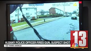 Albany police officer shoots man in leg after threat
