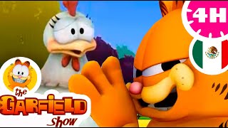 '¡ Garfield con la gallina y el gato mimado!