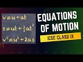 Equations of Motion II Motion in One Dimension II ICSE Class IX II Selina Physics