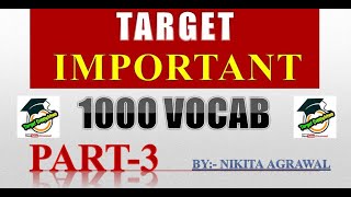 Target important 1000 vocab series | Important for Bank, SSC, and all other government exams