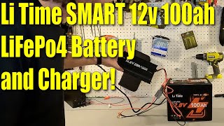 Li Time SMART 12v 100ah Lifepo4 Group24 Battery and Charger Review.  Great for RV's!