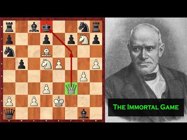 The original Immortal Game Anderssen vs Kieseritzky, 1851 (C33) King