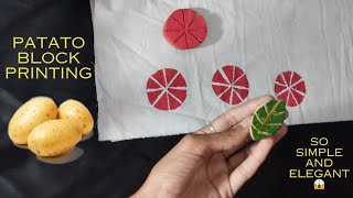 Block Printing With Patato😱😍 || Simple Way To Design Your Custom Design With Vegitables ✅ ||