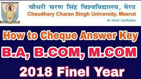 How to Download Answer Key BA. B.COM MA M.COM IN CCSU MEERUT