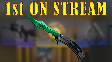 he unboxed the 1st BUTTERFLY knife EMERALD on stream