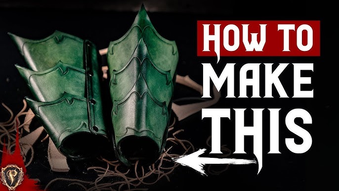 ⚔️ FANTASY ARM ARMOR - Vambrace Rerebrace Elbow Cosplay DIY - How to make leather  armor 