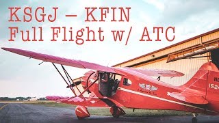 Waco Biplane Flight w/ ATC Audio - St. Augustine to Flagler Beach