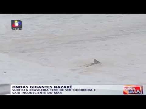 Surfer Almost Died Surfing a Giant Wave in Nazaré - Acidente de Surf Maya Gabeira