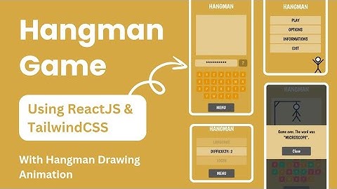Hangman Game using Reactjs & Tailwindcss | Modern UI | Code With Pawan | Hangman Drawing Animation