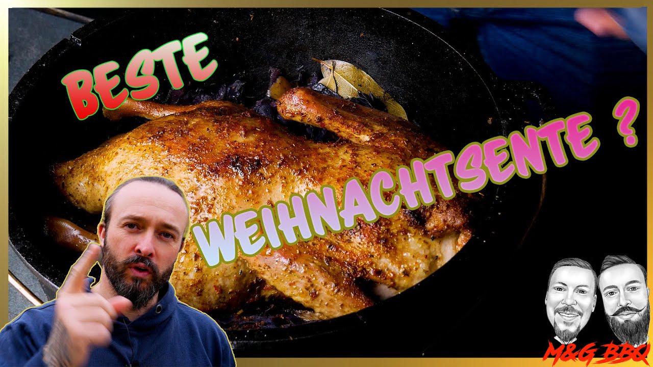Eine Weihnachtsente mit Rotkohl aus einem Dutch Oven - ein One Pot Gericht - M&G-BBQ