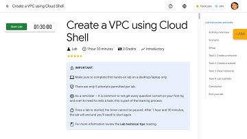 Create a VPC using Cloud Shell