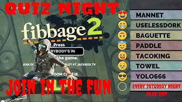 Quiz night with jackbox tv come and join in with the game "Fibbage 2"