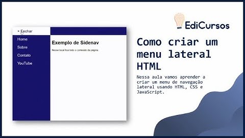 Aula 34 - Como criar um menu lateral - HTML