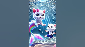 Nàng tiên cá cứu mèo con đang chết đuối#mèo #ai #truyện #phimngắnmèo