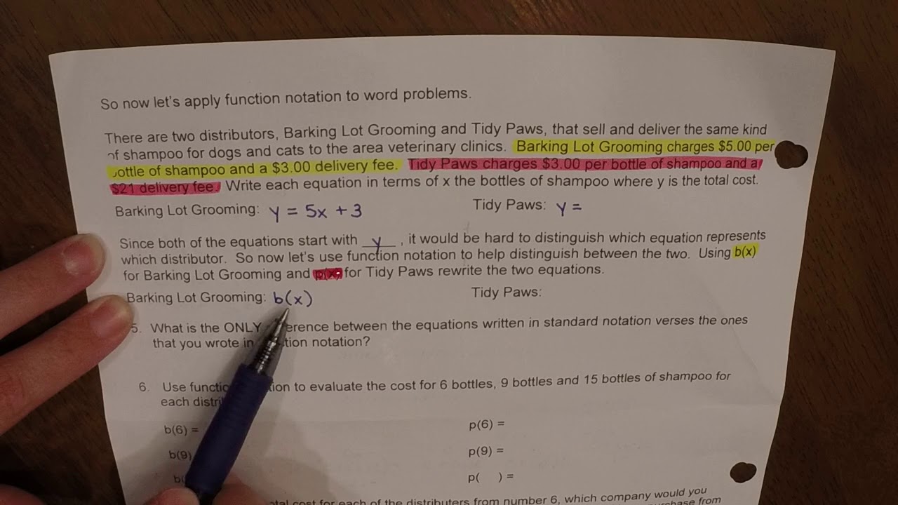 Function Notation Part 2 - YouTube