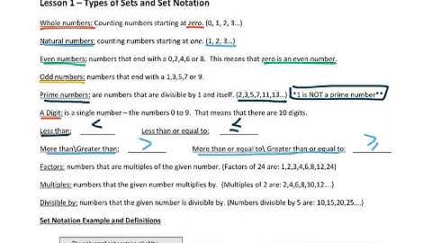 Set Theory   Video Lesson 1.1