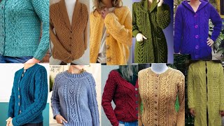 Handmade woolen sweater design for ladies cardigan 😍 2026 #viral  #knittingprojects 
