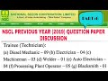 NSCL PREVIOUS YEAR QUESTION PAPER | FITTER TURNER MACHINIST WELDER DISEL MECH ELECTRICIAN