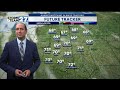 Lingering shower early overnight before cooler air Monday