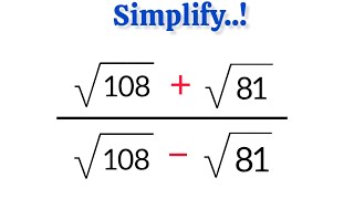 A Nice Square Root Simplification | Maths Olympiad | Solve Without Calculator 🛑