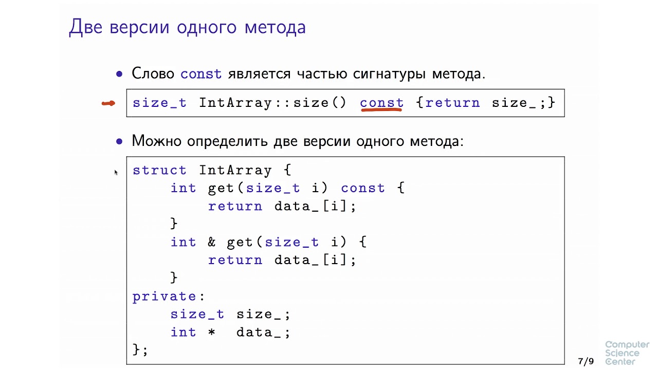 Код метода в c