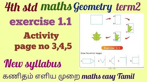 4th std maths geometry exercise1.1 activity page no :3/4/5  Unit1 term2