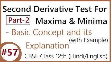 #57 Part-2 | Second Derivative Test for Maxima & Minima | CBSE Class 12 (Hindi/English)