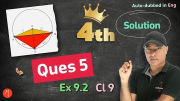 Question 5 Exercise 9.2 Class 9 🔥 Dubbed in Eng 🔥 Circles | Solved | NCERT Maths CBSE board