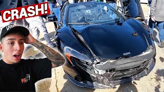 MCLAREN CRASHES AT CAR MEET! (HIT-AND-RUN)