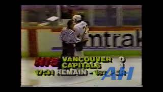 NHL Mar. 29, 1992 Washington Capitals v Vancouver Canucks (R) Nick Kypreos v Gino Odjick