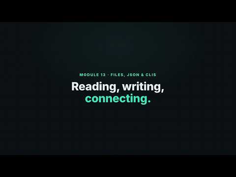 Python Files, JSON, and CLIs: pathlib, json, and argparse #M13