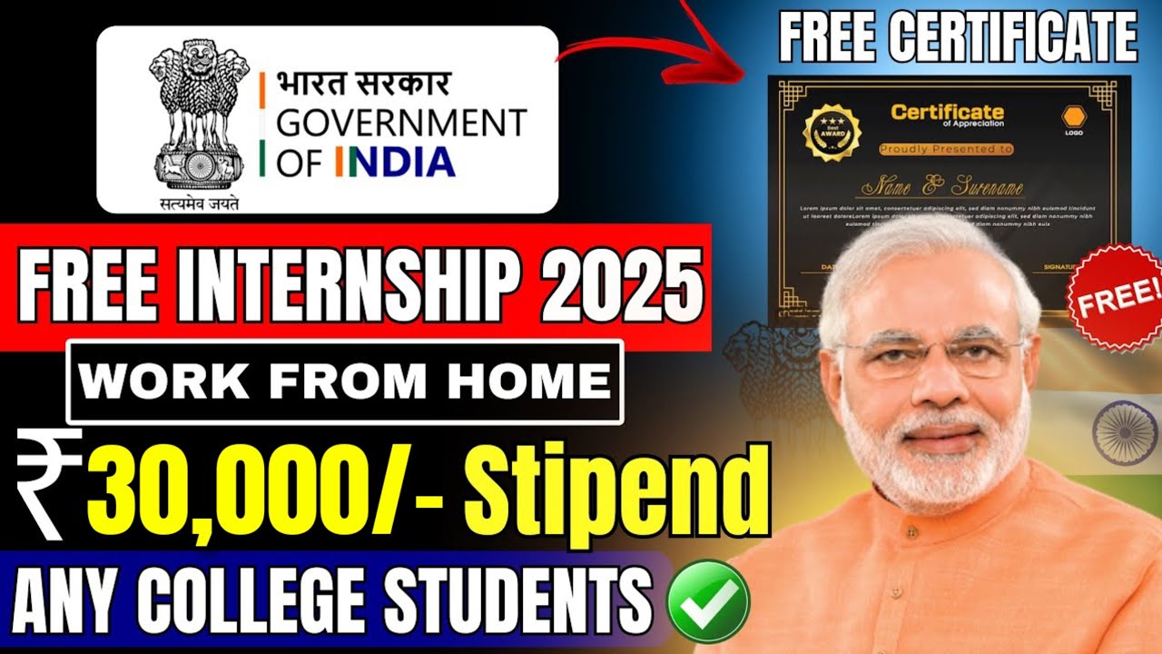 Government Of India Internship 2025 | WFH | Free Internship For ...