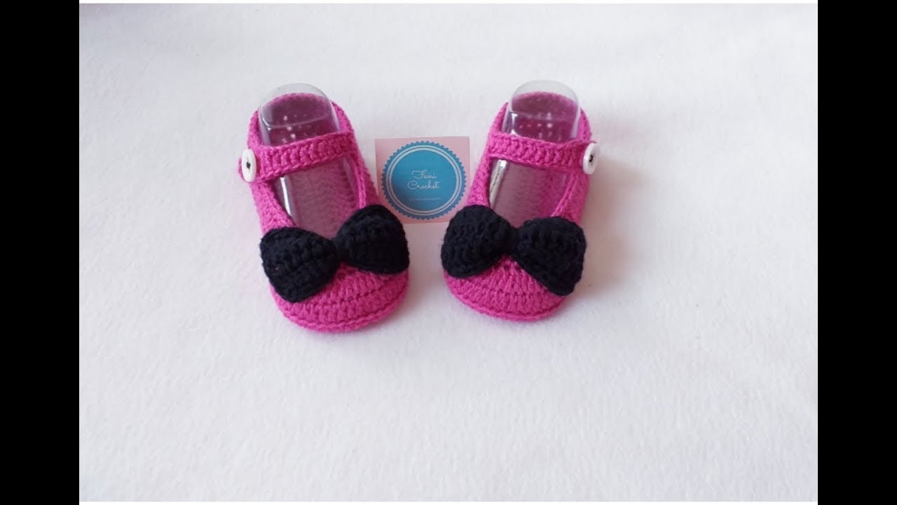 Zapatitos tejidos a Crochet/ talla de 0 3 meses/ juego del vestido Modelo "Minie - YouTube