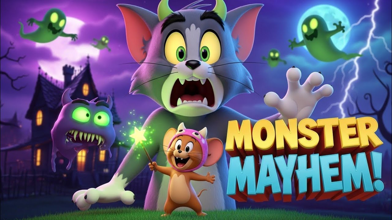 Tom & Jerry Monster Mayhem 😱👻 | 3D Cartoon Funny Monster Chase | Kids Animation